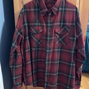 DIXXON Red and Black Plaid Men's Button-Down Shirt